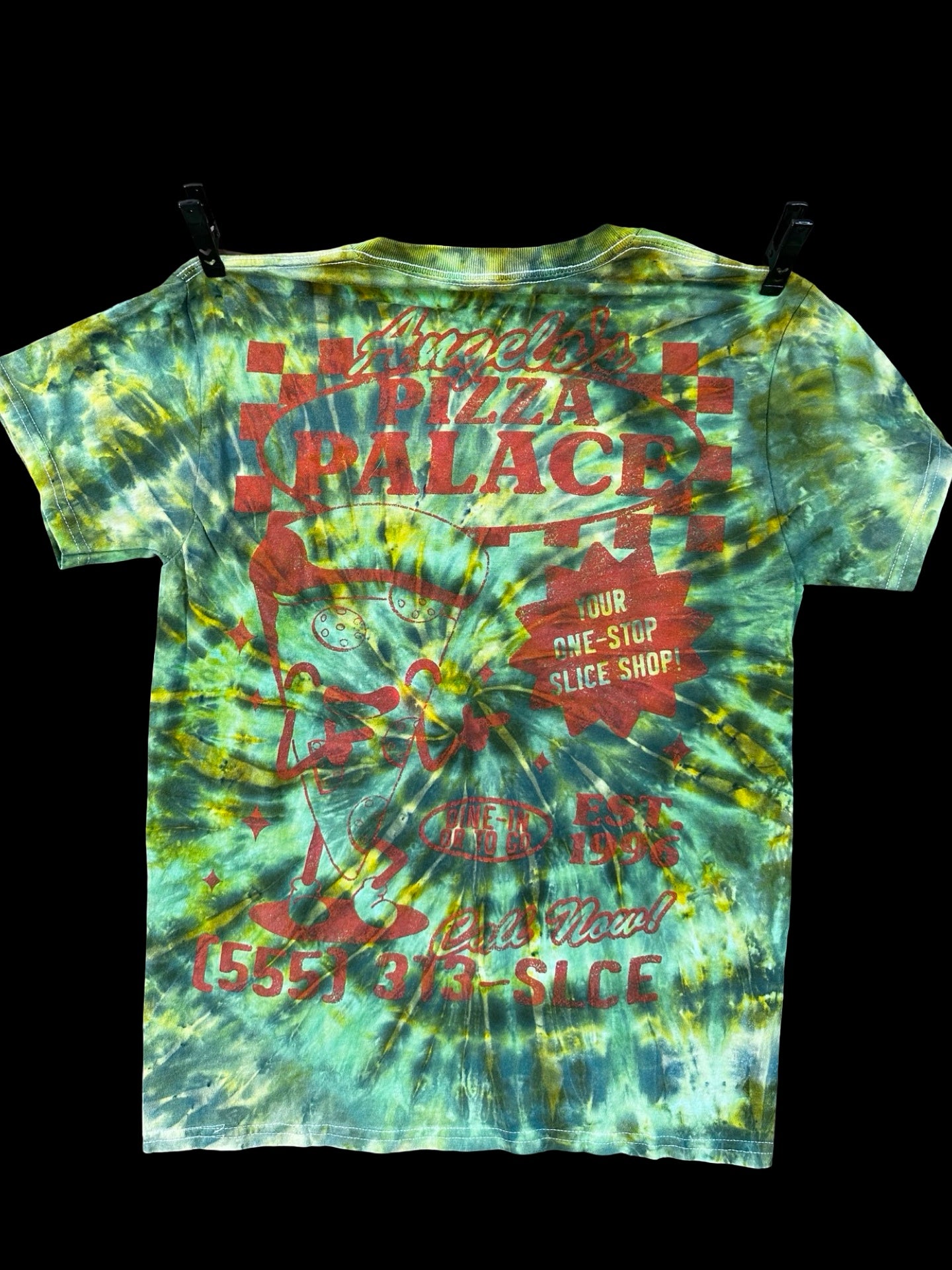 S Up- Cycled Screen Print Tee Ice Dye